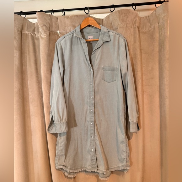 NIC+ZOE Denim Day Shirtdress | Size L | Pale Denim - Picture 4 of 5